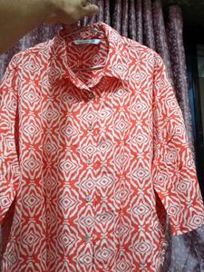 Cotton World Coral Colour Girls Shirt
