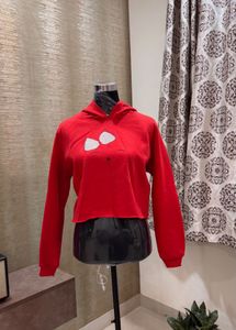 Red Crop Hoodie