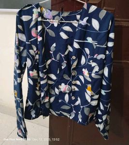 Floral Print Button-Up Top