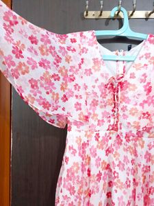 Flared Floral Dress