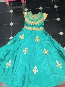 Emerald Green Embroidered Dress
