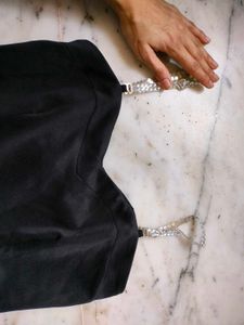 Y2k Black Prom Dress With Sequin Straps