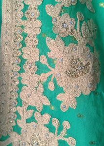 Green &amp; Gold Embroidered Kurti