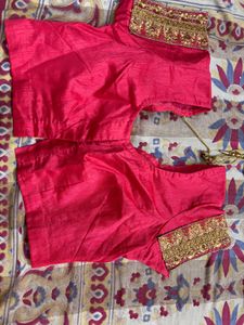 Pink &amp; Gold Embroidered Lehenga Saare