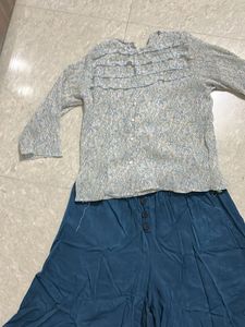 Floral Print Top and plazzo paint