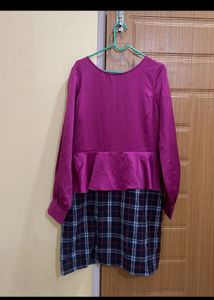 Stylish Purple Plaid Dress