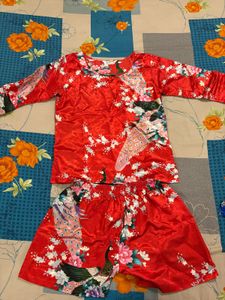 Singapore Silk Nightsuit Set Combo