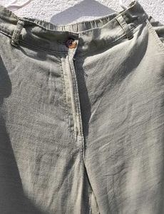 H&amp;M Sage Green Linen Blend Pants