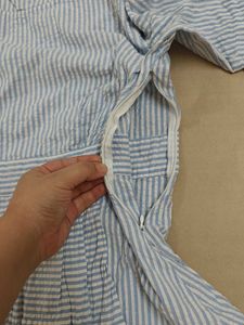 Street 9 Blue &amp; White Striped Top