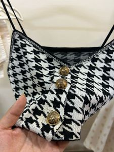 Houndstooth Knit Cami Top