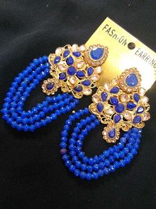 Blue Beaded Earrings