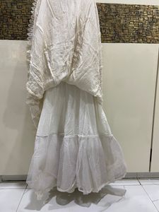White Chikankari Classic Anarkali Style