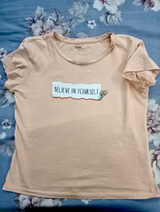 Casual Nude Colored, Women Cotton T-shirt - Zudi
