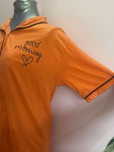 Orange &#34;Good Morning&#34; Pajama Set