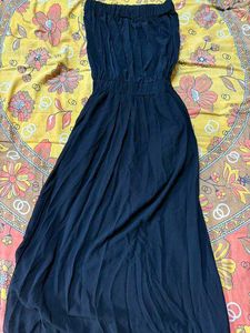 Black Strapless Chiffon Dress