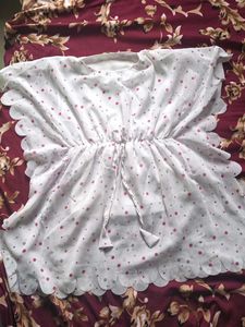 Polka Dot Scallop Top
