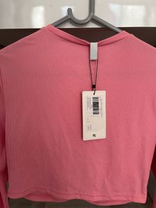 Solid Long Sleeves Crop Top