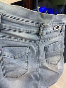 Denim Button-Down Mini Skirt