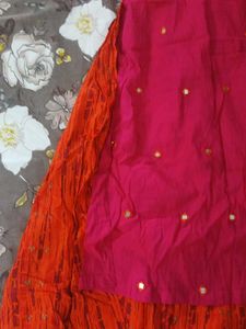 Pink & Orange Ethnic Skirt