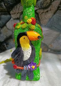 Bird Design On Decorative Bottle Art