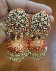 Earrings Orange Colour