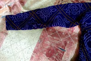 Elegant Indigo Bandhani-Print Maxi Dress