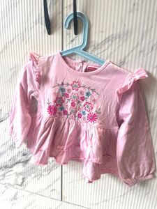 Cute Pink Embroidered Top