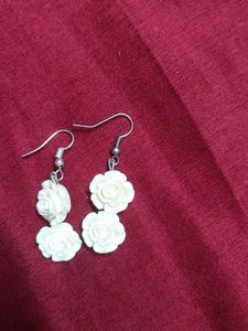 Cute White Earrings 😍