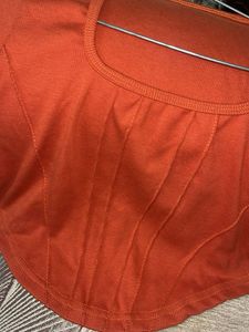 Rust Long Sleeve Crop Top