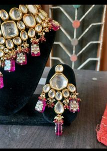 Beautiful Purple Kundan Jewelry Set