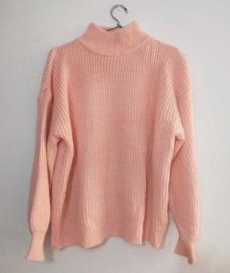 URBANIC Peach Turtleneck Knit Sweater