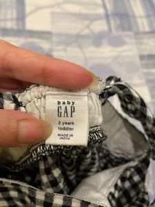 Checked top with flutter sleeves