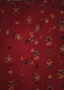 New Red Floral Print Cotton Nighty