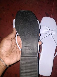 White Bow Tie Sandals