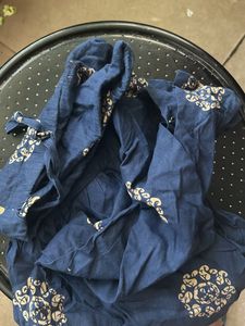 Kurti Set-Beautiful BlueCream With Chudidar