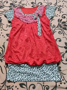 Red Regular use Short Sleeves Girl&#39;s Top