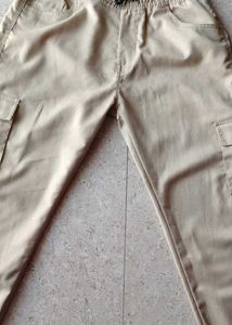 Beige Cargo Joggers