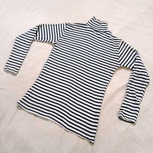 Striped Turtleneck ribbed Top