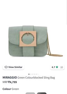 Miraggio Sage Green Croc Texture Sling Bag