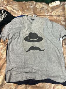 Gray Hat & Mustache Tee