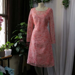 Floral Pink Dress/Kurtha Dress