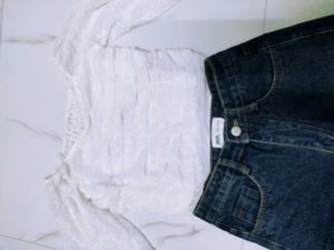 Cute White Crop TOP