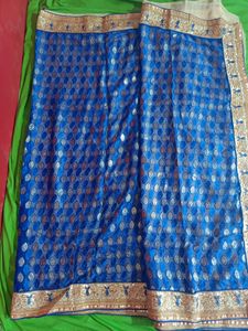 Party Wear Net Zari Work Saree
