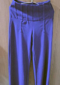 Stylish Blue High Waist Pants