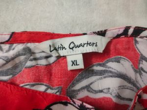 Branded Red Floral Top With Tie Up Sleeves
