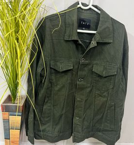 TATE Olive Green Denim Jacket