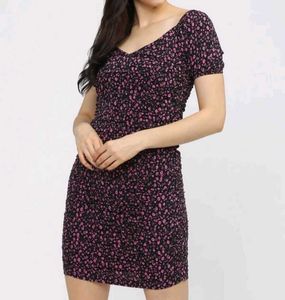 A-Line Pink,Black Dress Size:- S