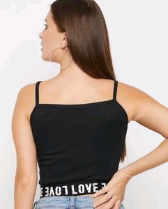 Black &#39;NICE&#39; Crop Top