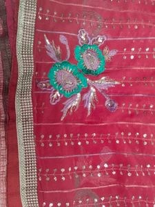 Half Net Saree