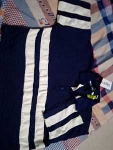 Striped Navy Blue Crop Top